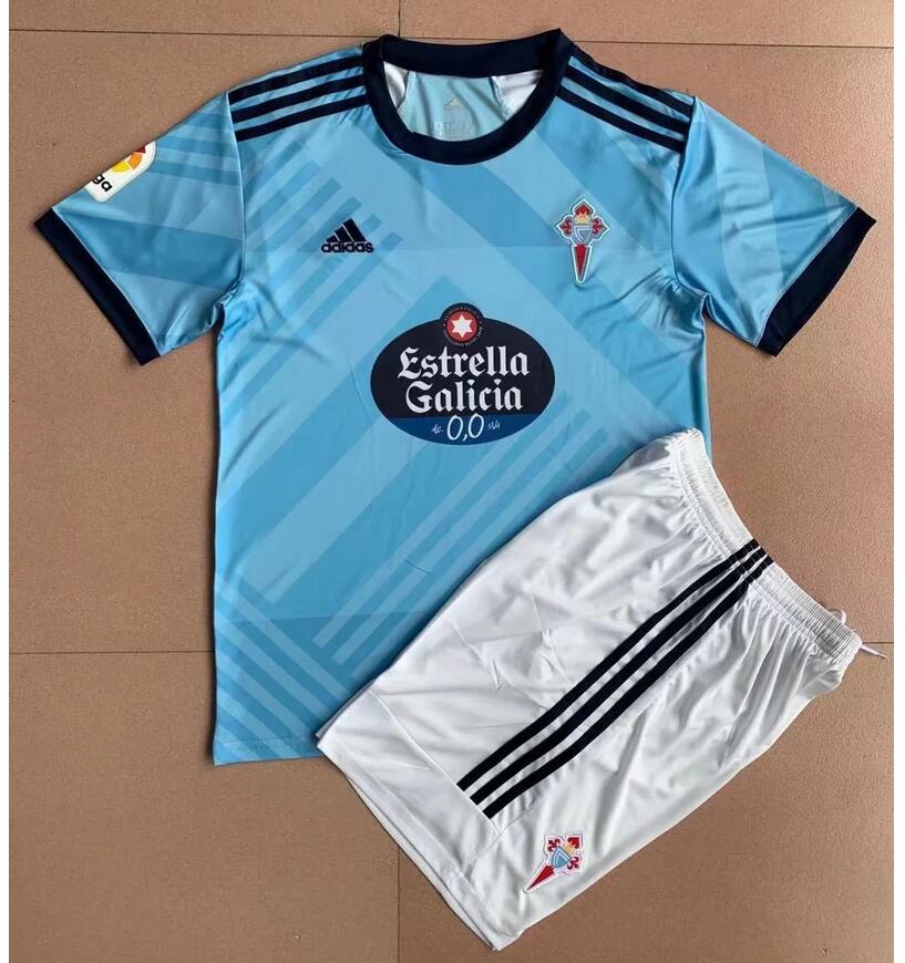 Kids Real Club Celta de Vigo 2021/22 Home Soccer Kits Shirt With Shorts